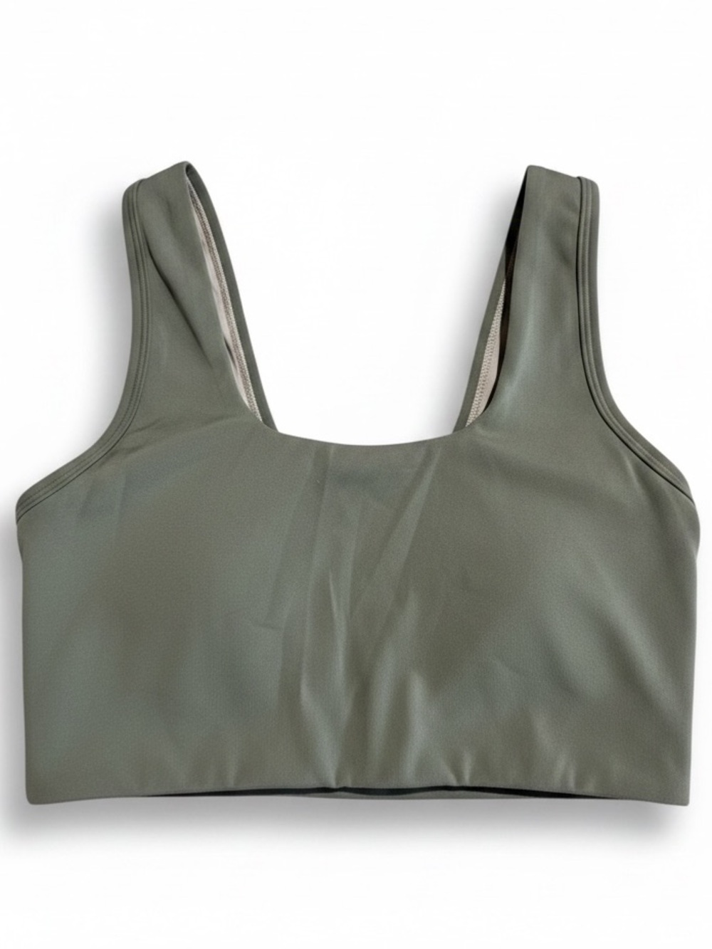 Varley Olive Green Longline Sports Bra Crop Top Athleisure Size XS
